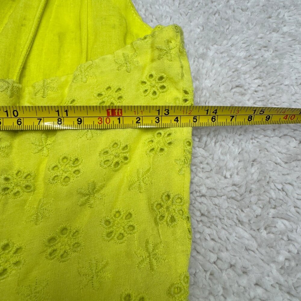 Alice + Olivia Fae Eyelet Embroidered Minidress Women's Lemon Sorbet, Sz 6 NWOT - Picture 7 of 7